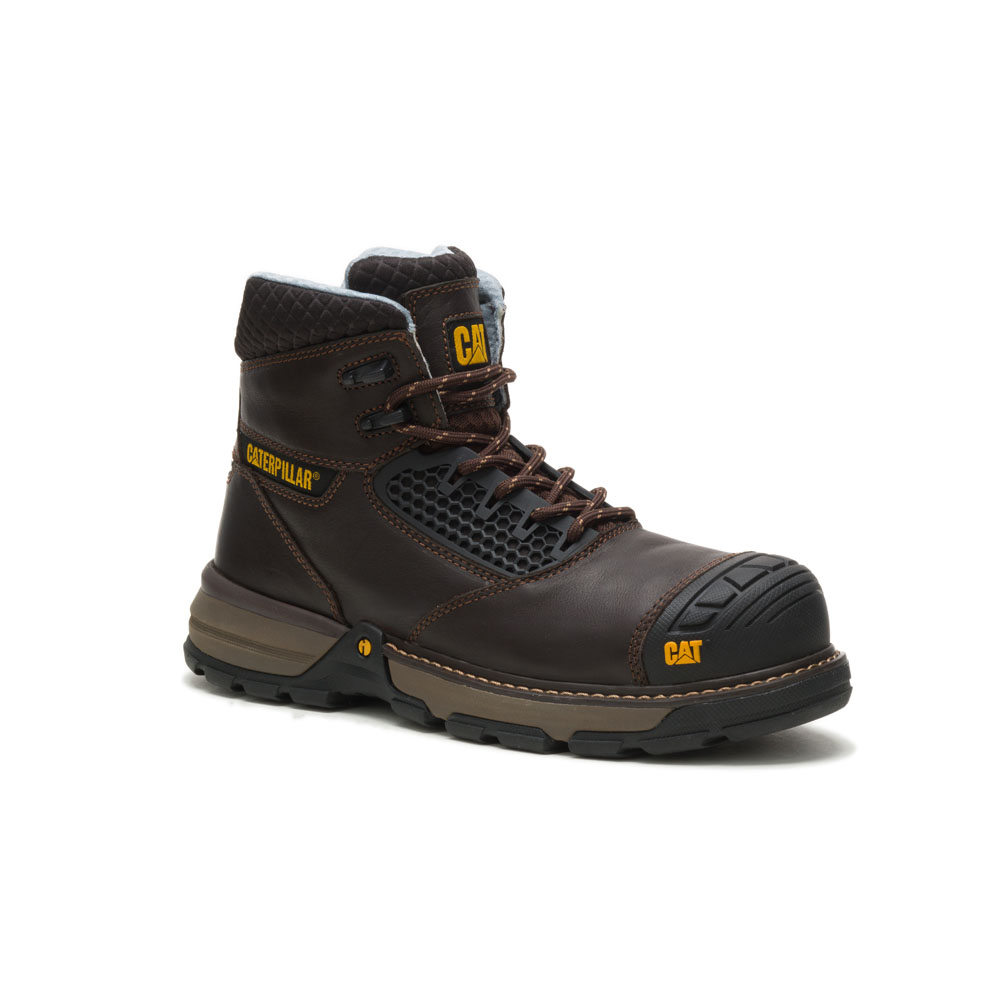 Botas De Seguridad Caterpillar Excavator Superlite Cool Cct / Astm/Comp Puntera Hombre Marrones Oscu