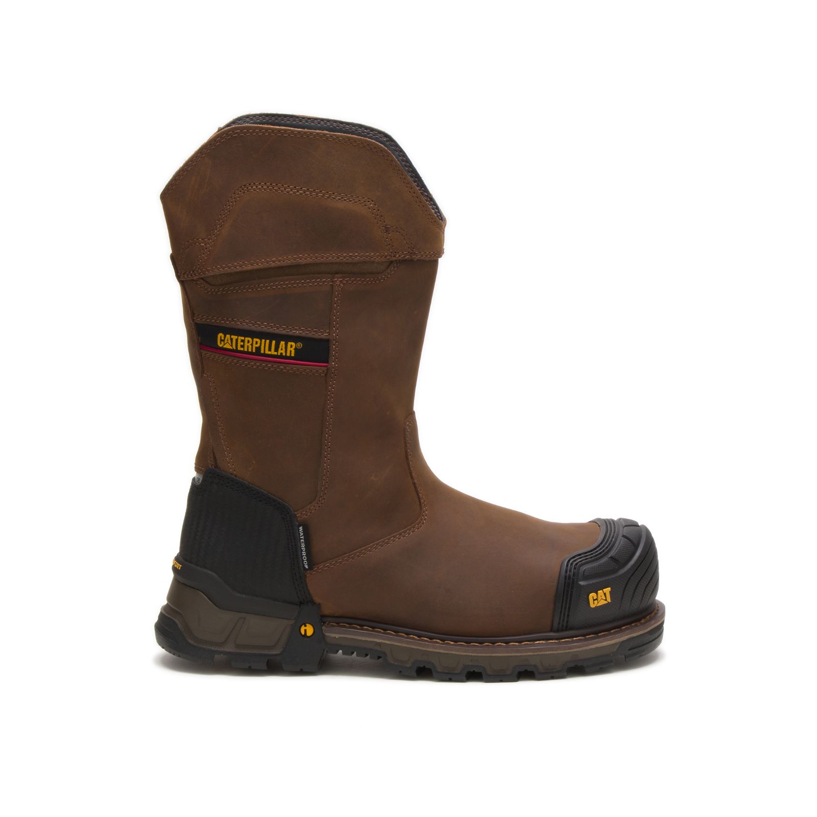 Botas De Trabajo Caterpillar Excavator Xl Pull On Impermeables Composite Puntera Hombre Marrones Osc