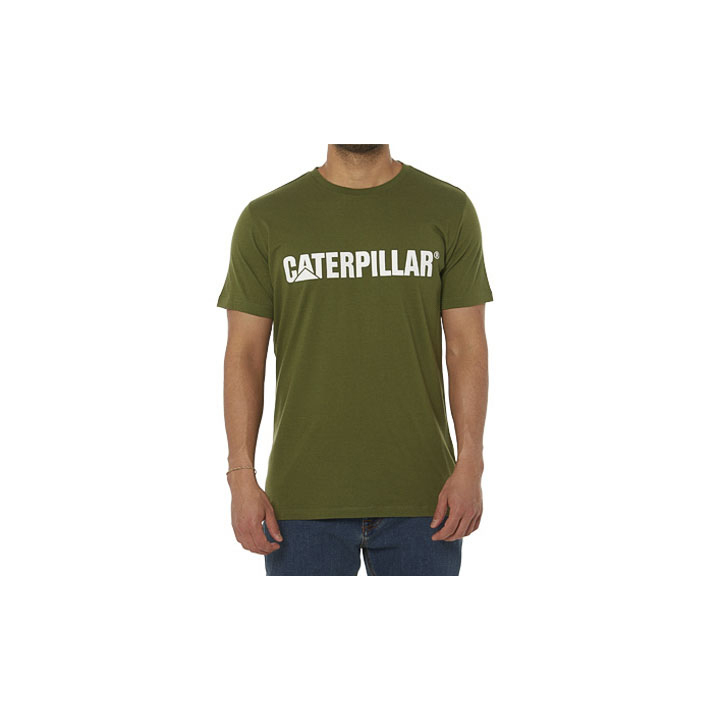 Camisetas Caterpillar Caterpillar Logo Hombre Blancas | Argentina-HVTUM7651