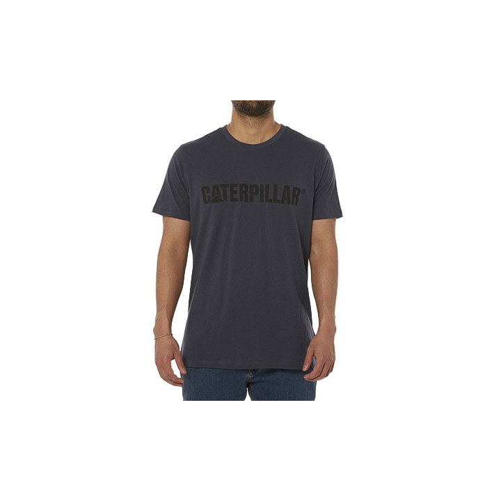 Camisetas Caterpillar Caterpillar Logo Hombre Azul Marino | Argentina-ULSRJ5120