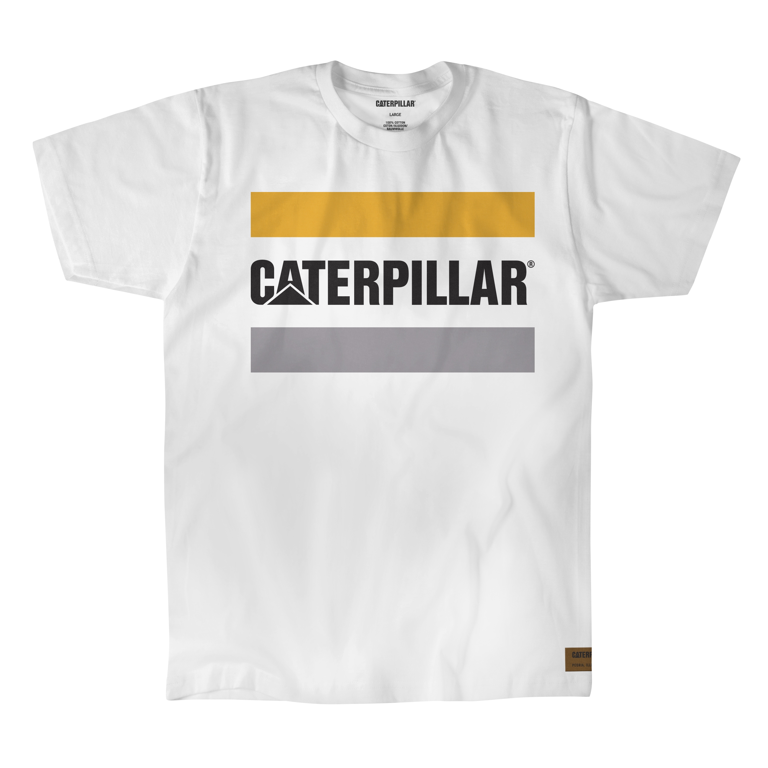 Camisetas Caterpillar Trabajo Logo Hombre Blancas | Argentina-IJXYT7461