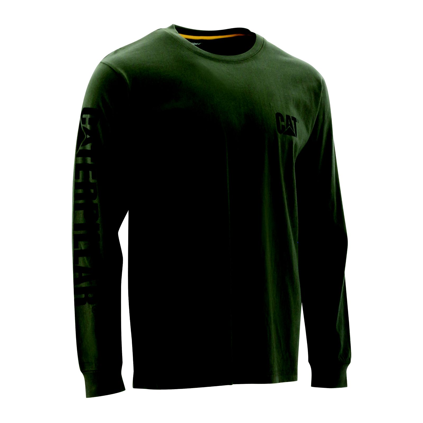 Camisetas Caterpillar Trademark Banner Long Sleeve Hombre Verde | Argentina-GYMIA3548