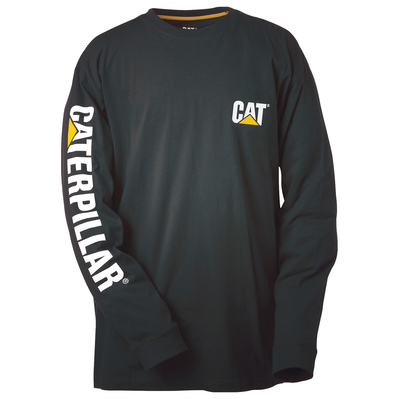 Camisetas Caterpillar Trademark Banner Long Sleeve Hombre Negras | Argentina-SAXQU1207