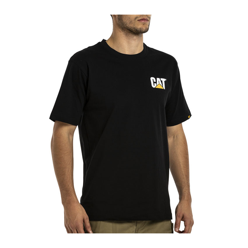 Camisetas Caterpillar Trademark Hombre Negras | Argentina-WKNEL6234