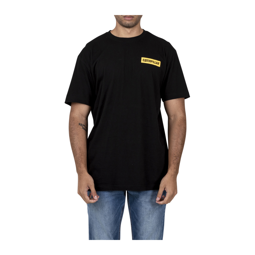 Camisetas Caterpillar Triton Block S/S Hombre Negras | Argentina-UNFBC7654