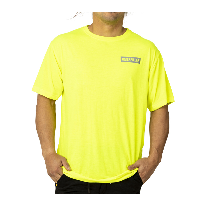 Camisetas Caterpillar Triton Block S/S Hombre Amarillo | Argentina-VLMHK4136