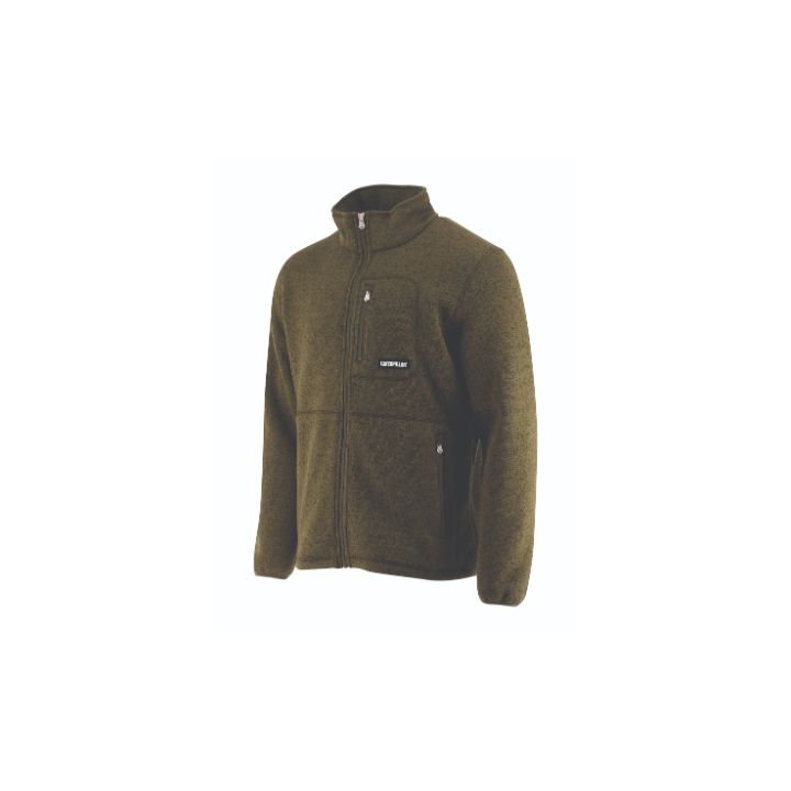 Chaquetas Caterpillar Foundation Fz Pocket Fleece Hombre Verde Oliva | Argentina-RKWPF8943