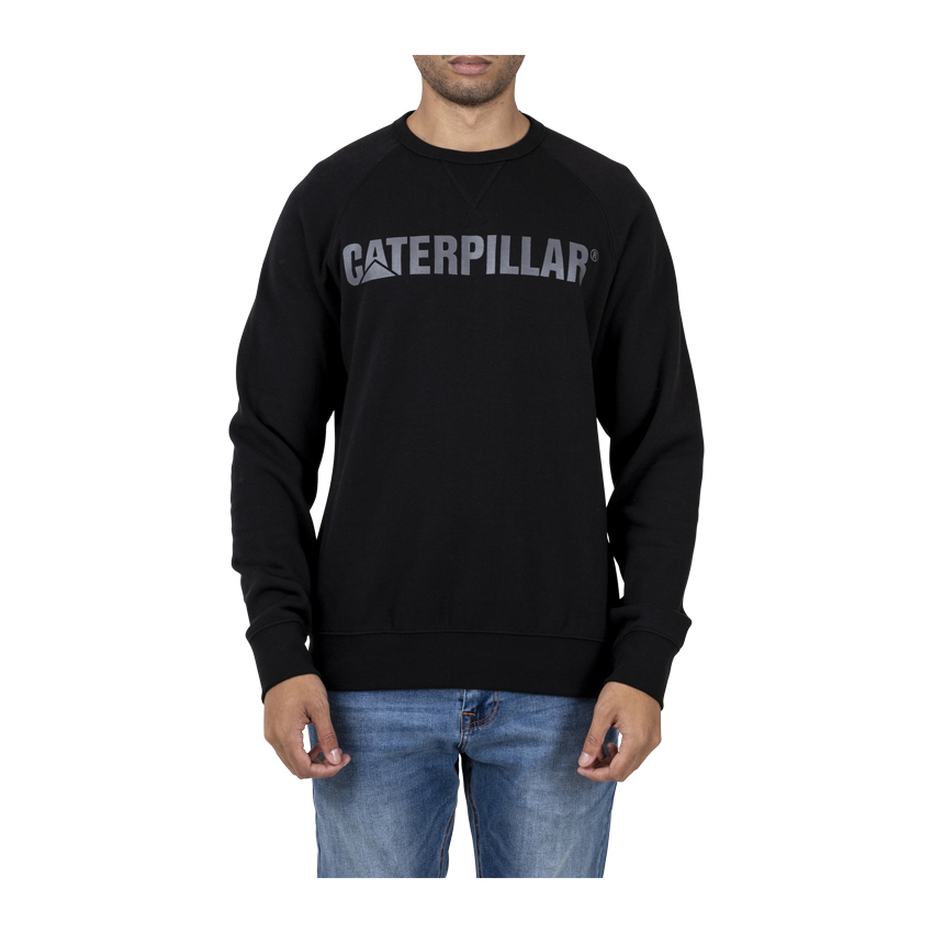 Sudaderas Caterpillar Foundation Crewneck Sweatshirt Hombre Negras | Argentina-OGJZV8172