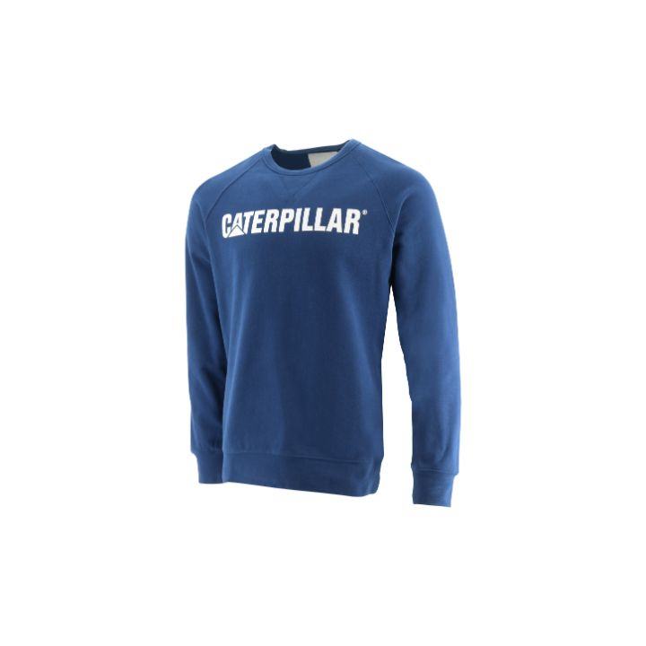 Sudaderas Caterpillar Foundation Crewneck Sweatshirt Hombre Azules | Argentina-STBPC3271