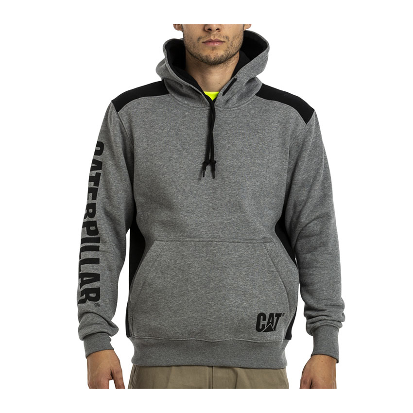 Sudaderas Caterpillar Logo Panel Encapuchado Sweat Hombre Gris Oscuro | Argentina-ILKYN4630